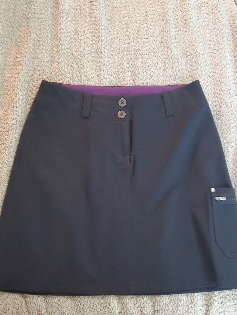 Title Nine Black Mini Skirt with Purple Waistband